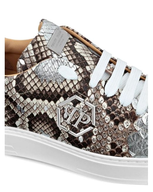 Philipp Plein White Python-Skin Sneakers