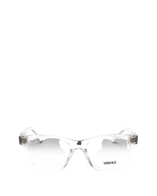 Versace White Medusa Rectangle-Frame Glasses for men