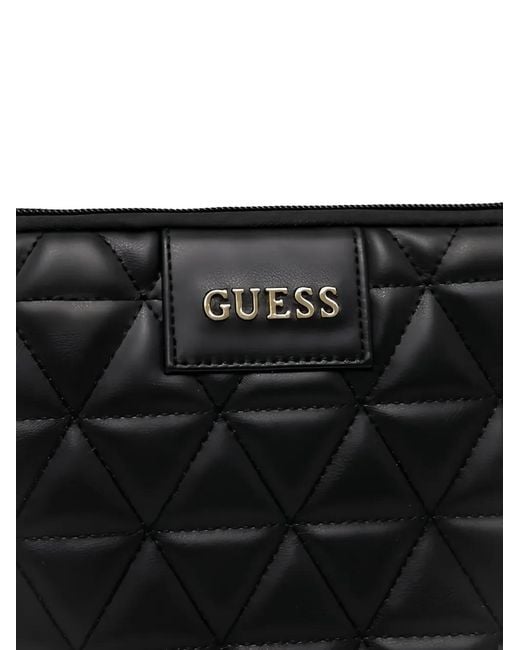 Guess Black Quilted Laptop Case