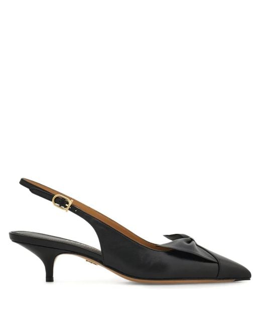 Ferragamo Black Bow Slingback Pumps