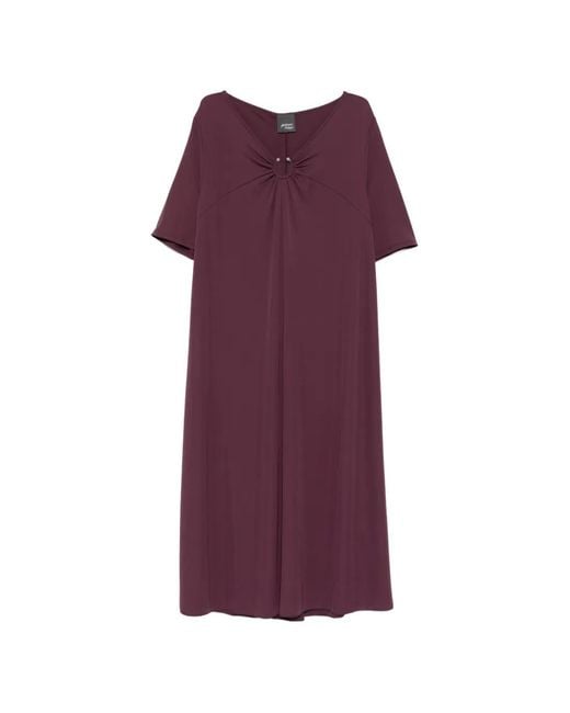 Marina Rinaldi Purple Ring-Detail Midi Dress