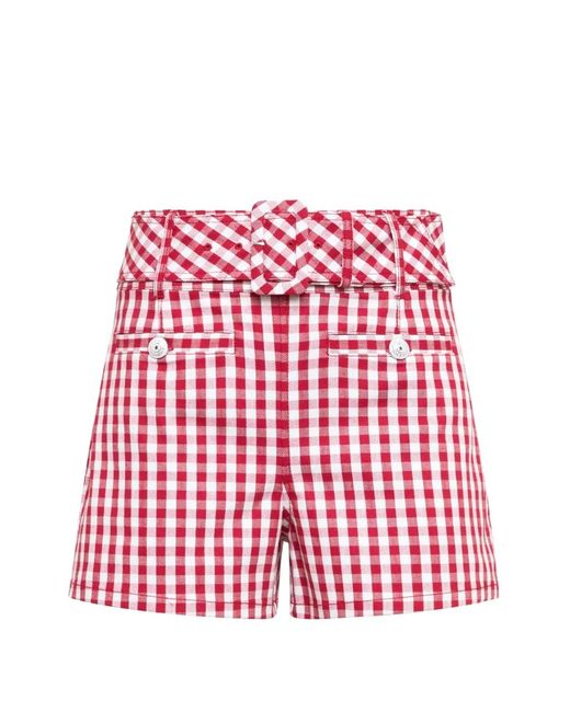 Cinq À Sept Red Allie Gingham Mini Shorts