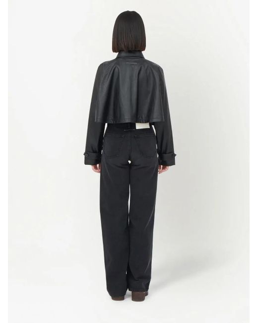 MM6 by Maison Margiela クロップド トレンチコート ブラック | Lyst