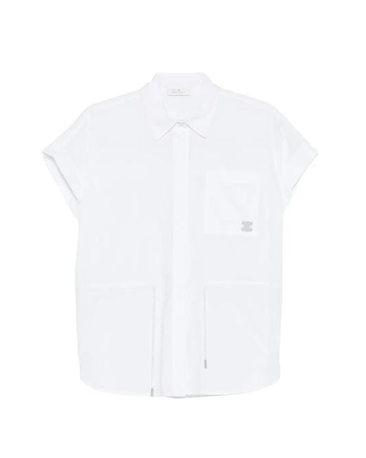 Panicale White Drawstring Pocket Shirt