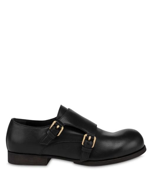Moschino Black Classic Monk Shoes for men
