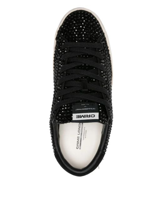 Crime London ダメージ ビジュートリム スニーカー Black