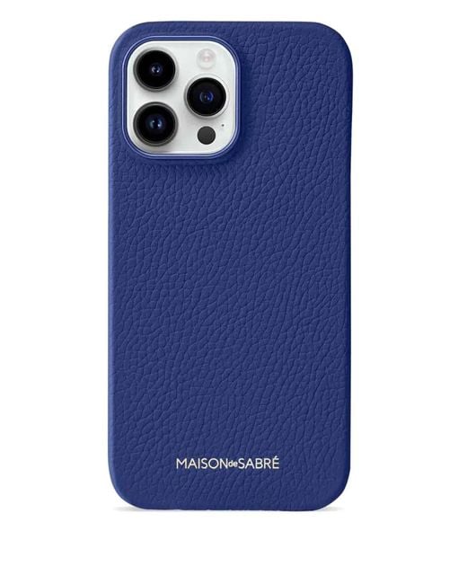 Maison De Sabre Blue Leather Iphone 14 Pro Case