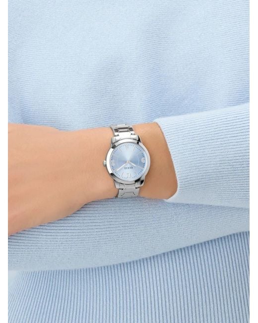 Guess Blue Round-Case 34Mm Watch