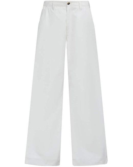 Marni Halbhohe Wide-Leg-Jeans in White für Herren