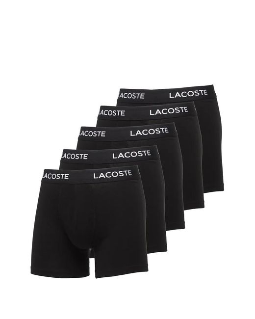 Lacoste Black Logo-Waistband Boxers (Set Of Five) for men