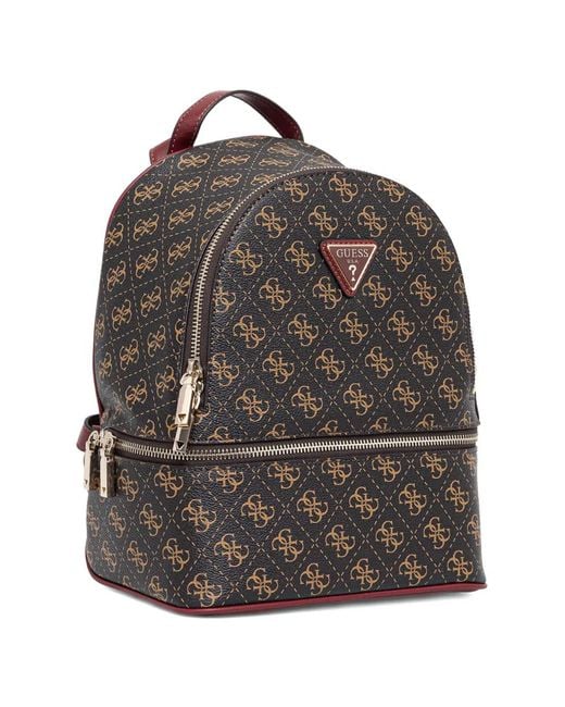 Guess Gray Monogram Zip Backpack