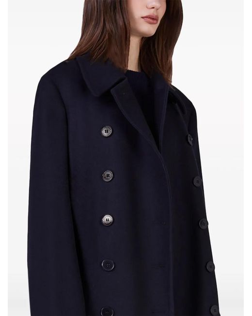 Stella McCartney Blue Felted Wool Double-Breasted Coat