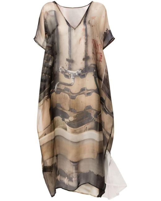BARBARA BOLOGNA Natural Kleid mit abstraktem Print