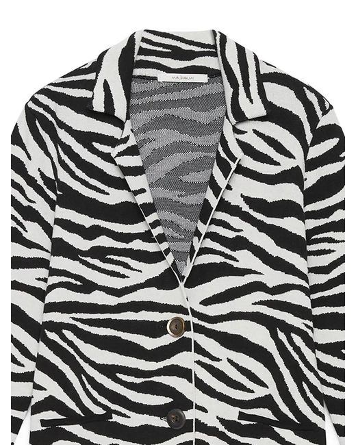 Maliparmi White Zebra-Print Button Jacket