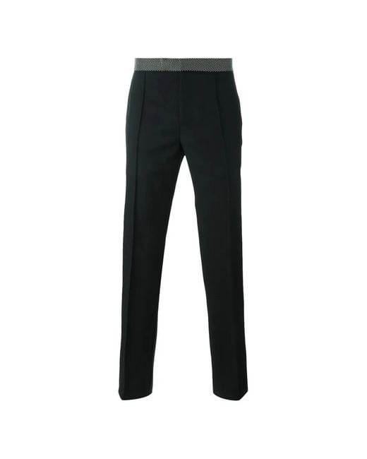 McQueen Black Studded-Waistband Tailored Trousers for men