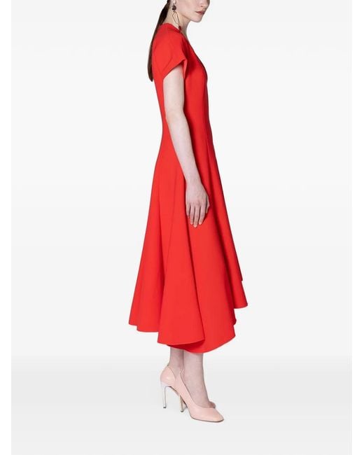 Roksanda Red Sapha Asymmetric Midi Dress