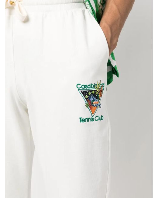 Casablanca White Tennis Club Cotton Track Pants for men