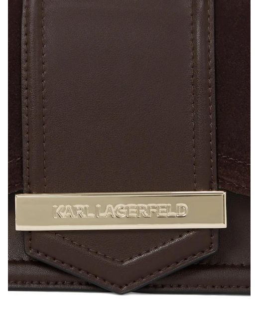 Karl Lagerfeld Kleine K/Nova Suède Crossbodytas in het Black