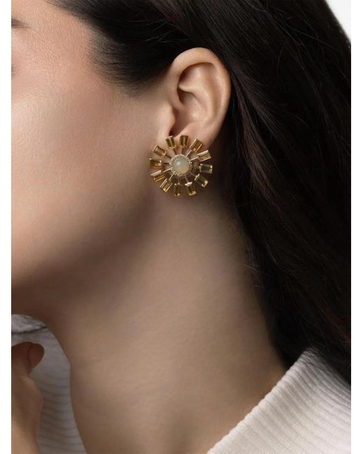 DENISE CASSOU Metallic 18K Opal Sunburst Earrings
