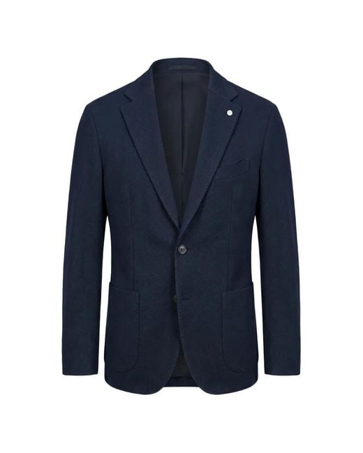 L.b.m. 1911 Blue Button Single-Breasted Blazer for men