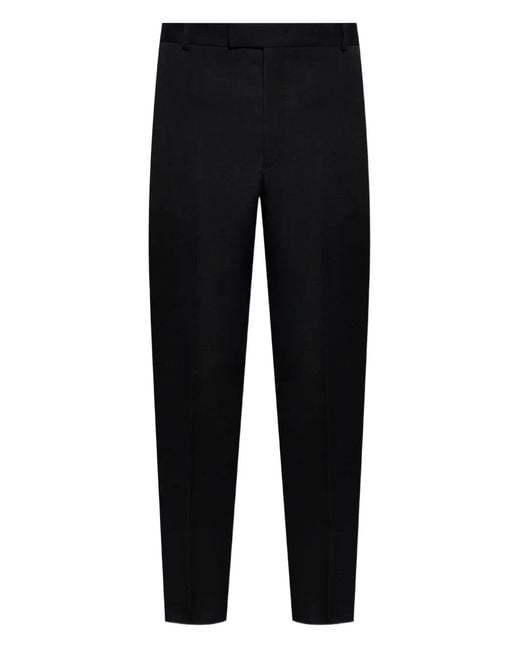 McQueen Black Side-Stripe Trousers for men