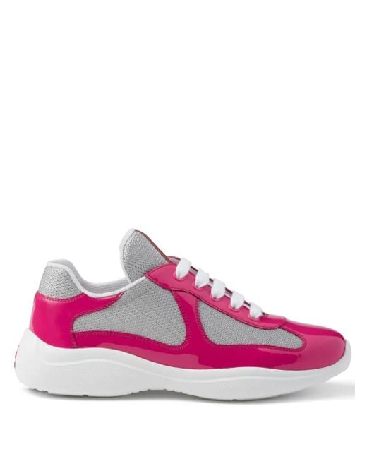 Prada Pink America's Cup Panelled Sneakers