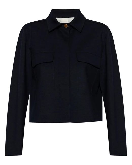 Max Mara Blue Patch-Pocket Button Blazer