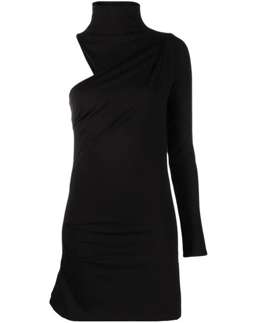 Feben Black Dali Draped Minidress