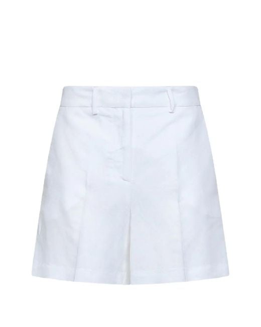 Blanca Vita White Silice Pressed-Crease Tailored Shorts