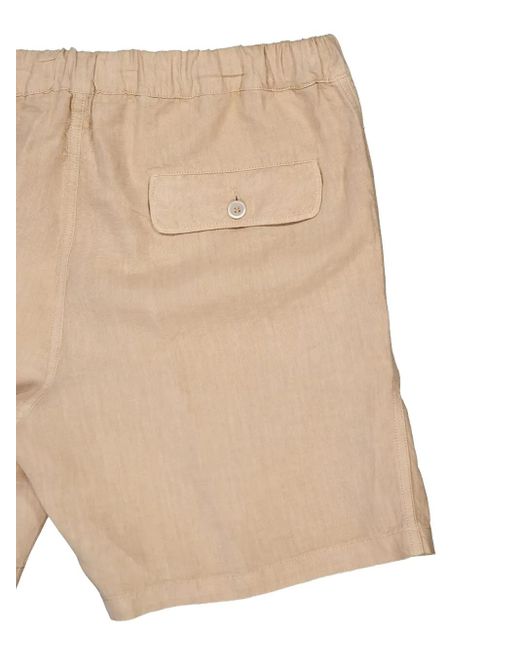120% Lino Natural Elastic-Waistband Linen Shorts for men