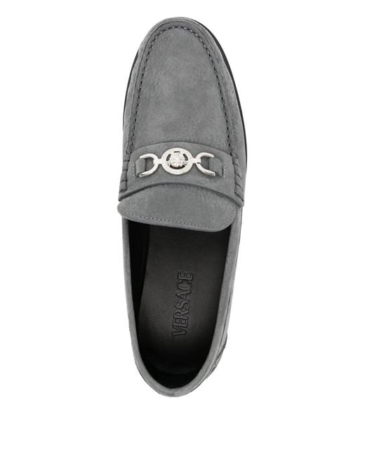 Versace Gray Medusa '95 Leather Loafers for men