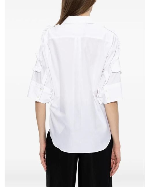 Noir Kei Ninomiya White Ruffled-Trim Shirt