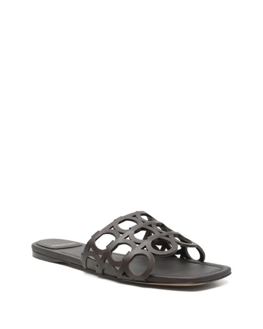 Ferragamo Black Gancini Slides