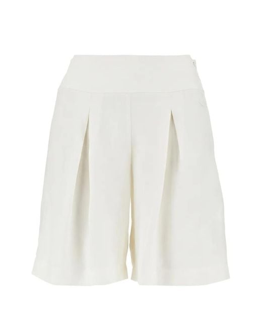 Emporio Armani White Pleated Shorts
