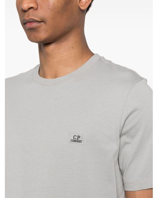 T-shirt en coton à logo appliqué C P Company pour homme en coloris Gray