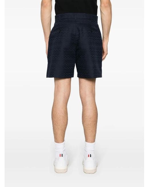 Missoni Blue Chevron-Jacquard Chino Shorts for men
