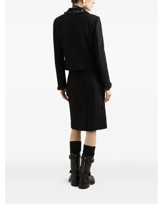 Dolce & Gabbana Black Sequin-Embellished Jacket