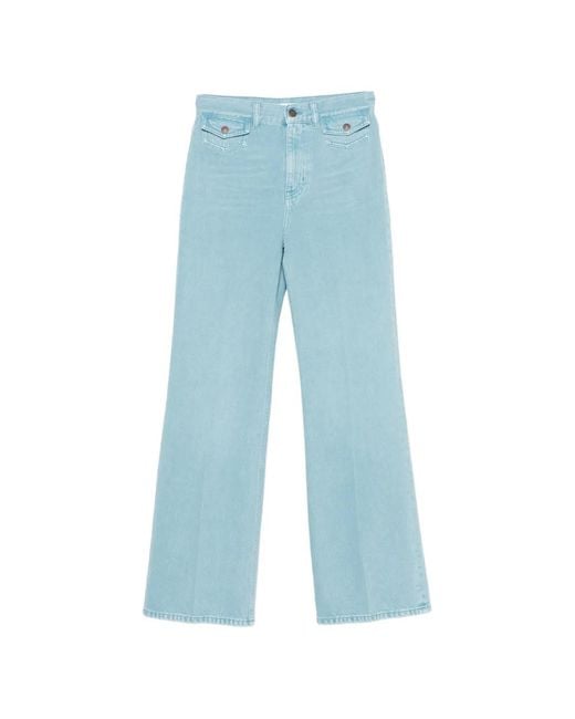 Jean Ample À Patch Logo Chloé en coloris Blue