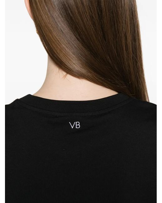 Victoria Beckham Black Solid Crew Neck T-Shirt