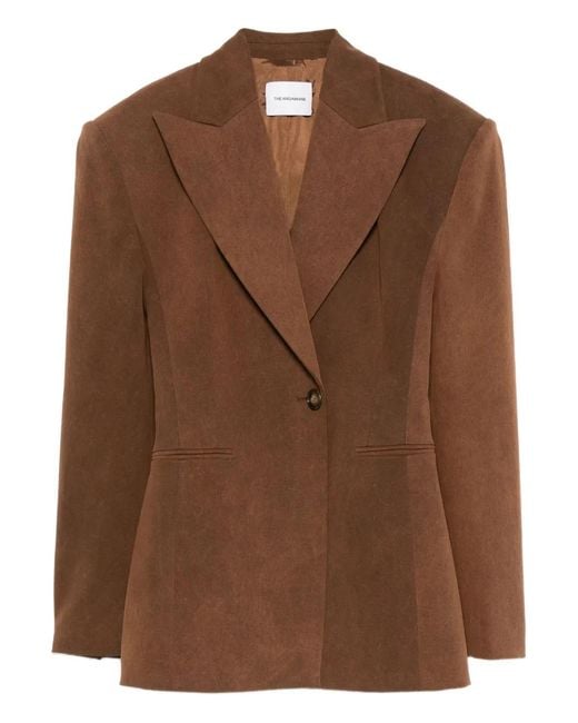 ANDAMANE Brown Single-Breasted Blazer