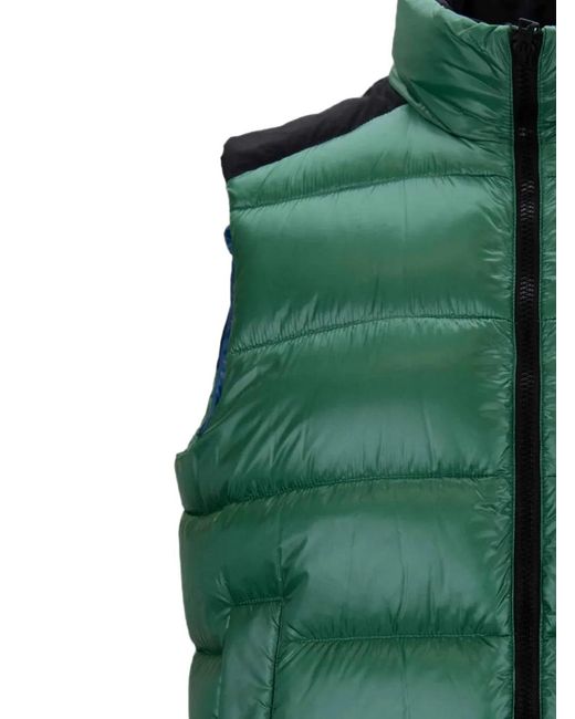 Herno Green Quilted Panelled Gilet for men