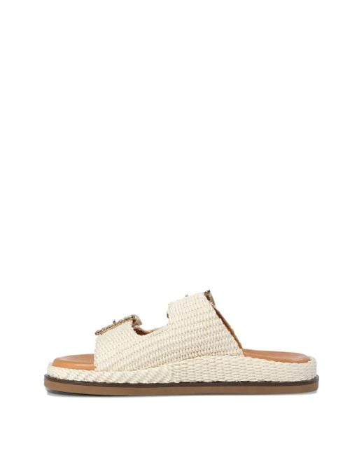 Alibi White Gretta Raffia Sandals