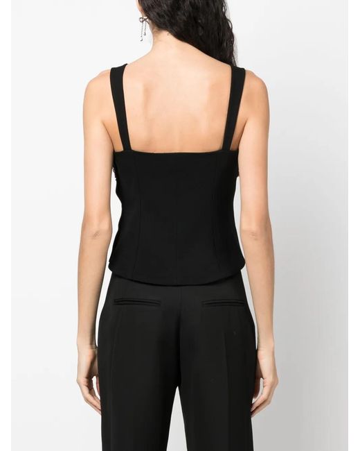 Jonathan Simkhai Black Crystal-Embellished Corset Top