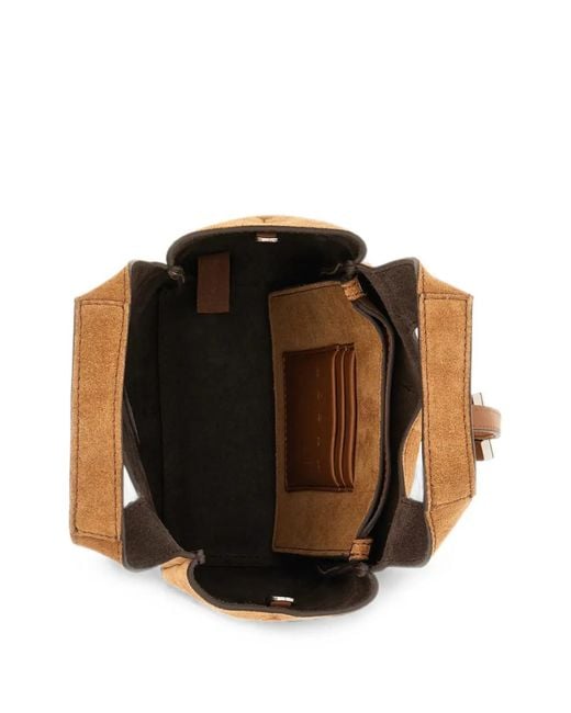 Hogan Brown Mini Suede Tote Bag