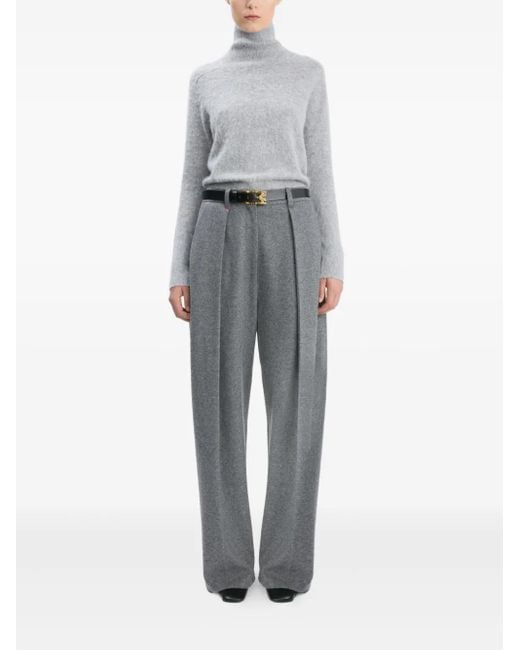 Victoria Beckham Gray Polo Neck Wool Jumper