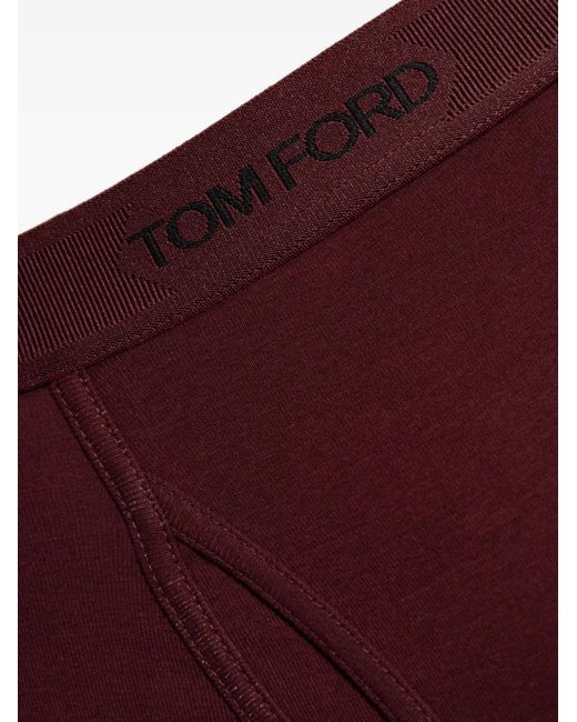 Bóxer de algodón con logo Tom Ford de hombre de color Red
