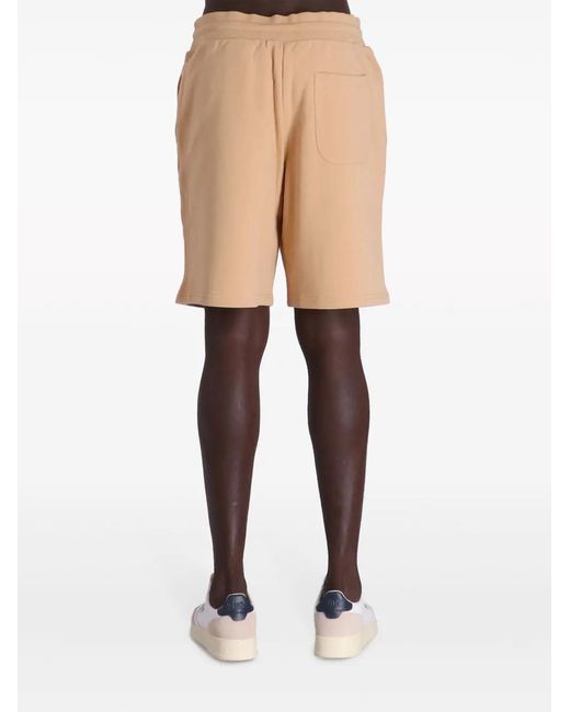 Moschino Natural Logo-Print Organic Cotton Track Shorts for men