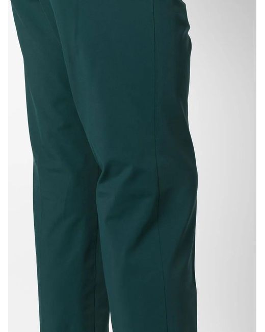 PT Torino Green Contrasting-Cuff Straight-Leg Trousers for men