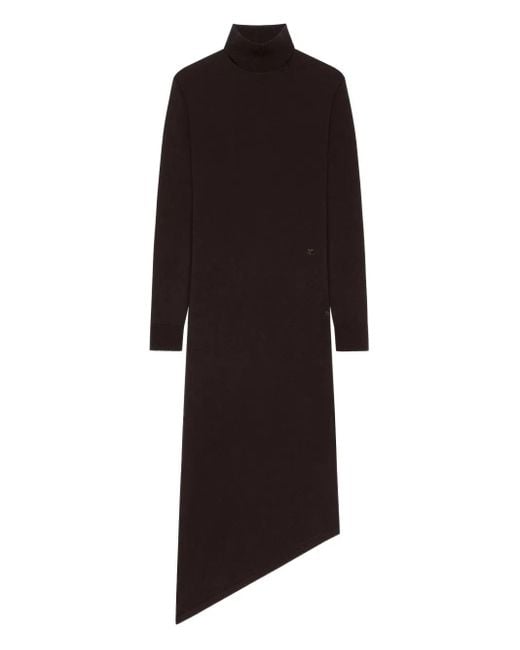 Robe Asymétrique À Col Montant Courreges en coloris Black