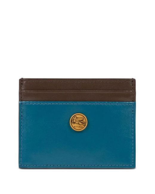 Etro Blue Pegaso-Plaque Cardholder